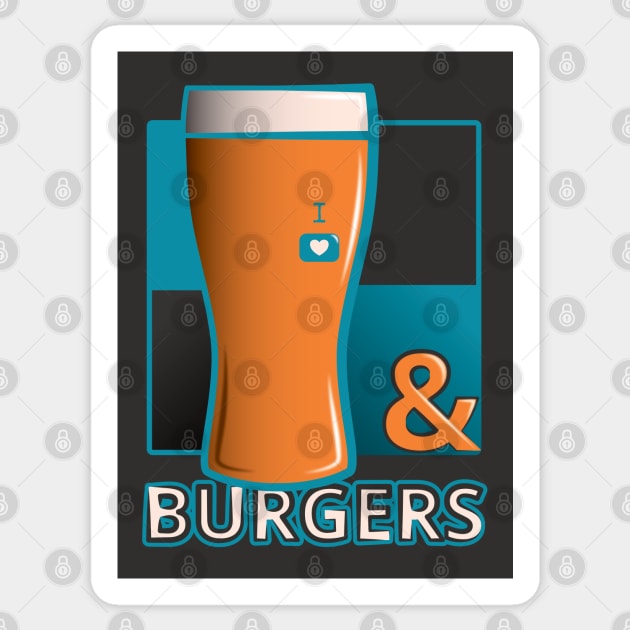 Ales and Burgers Sticker by dkdesigns27